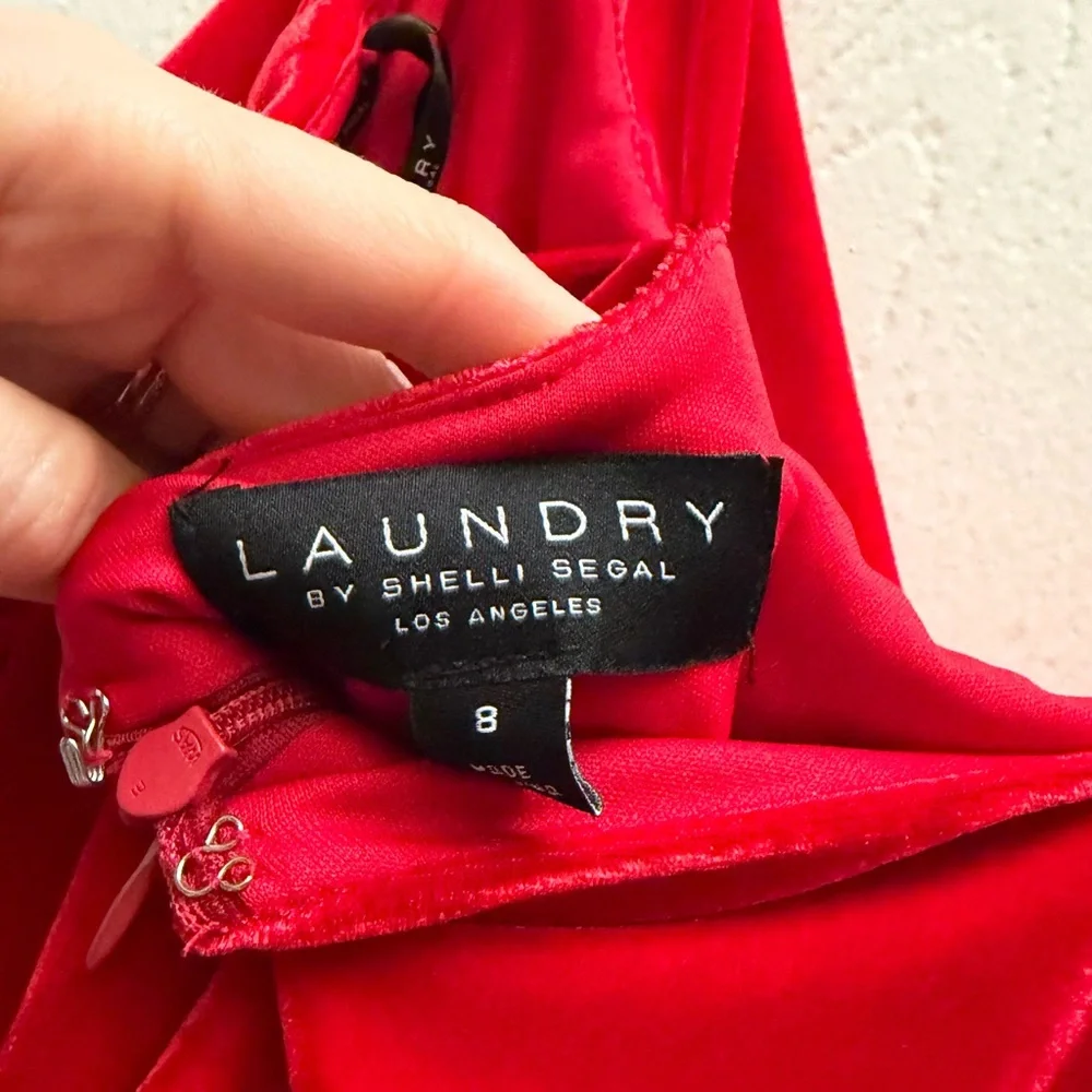 Laundry By Shelli Segal Vibrant Red Backless Dress - Picture 7 of 9